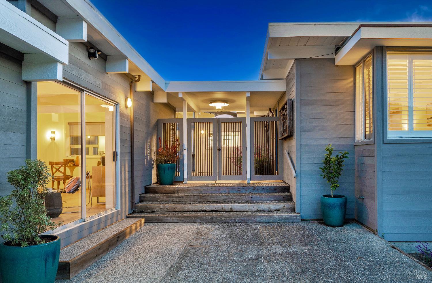 a view of a entryway door front of house