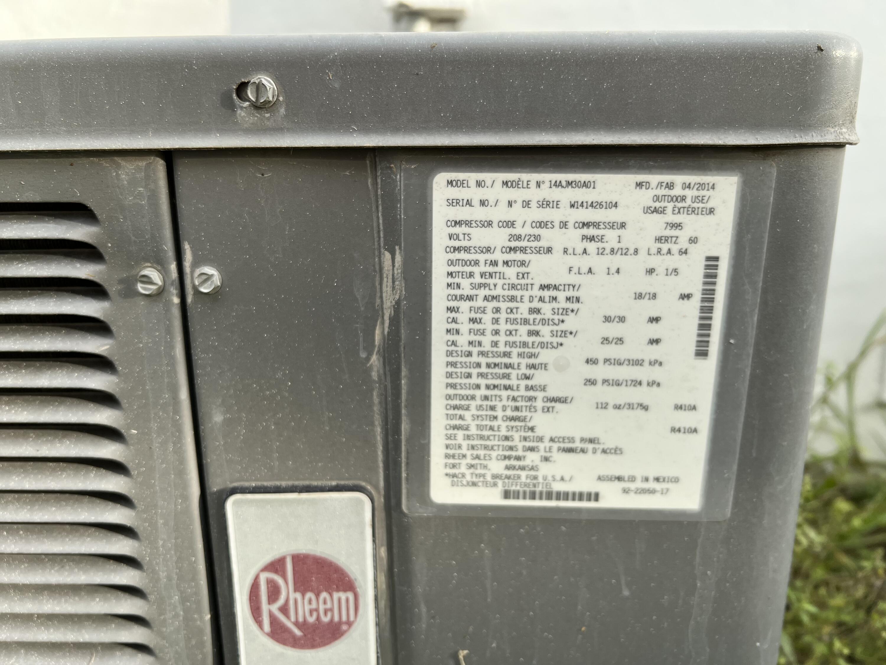 rheem 14ajm30a01