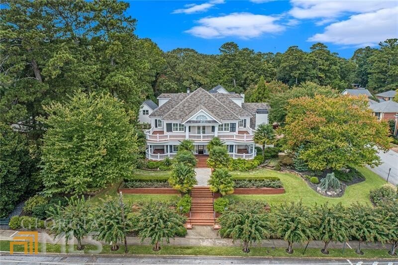 an aerial view of a house