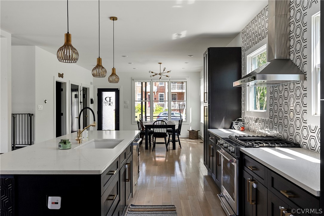 a kitchen with counter space cabinets and appliances