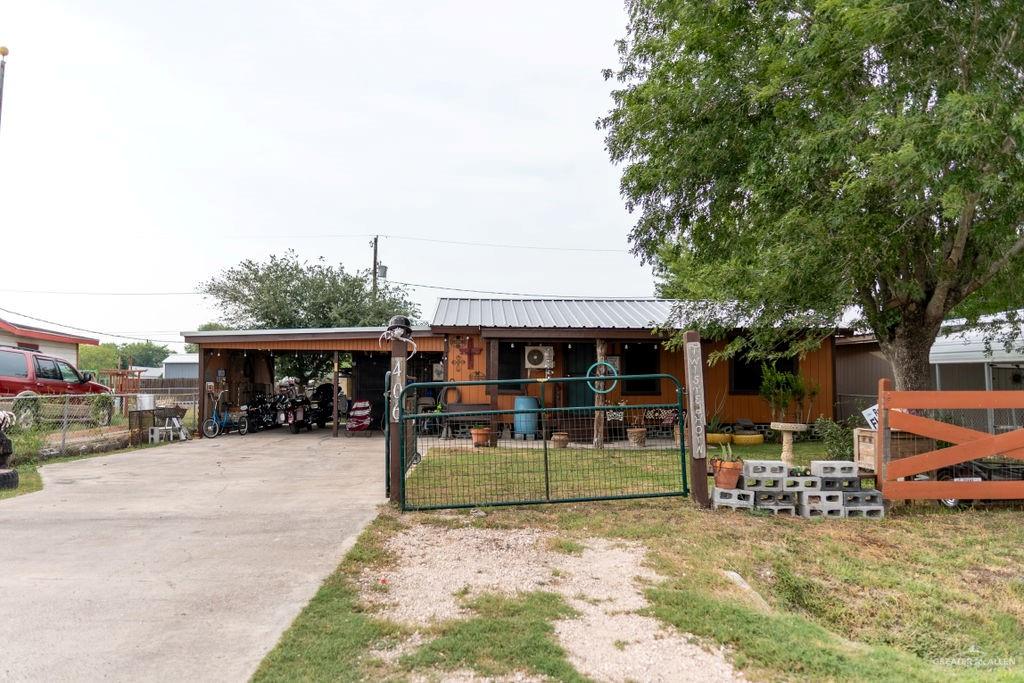 a view of a house with a patio