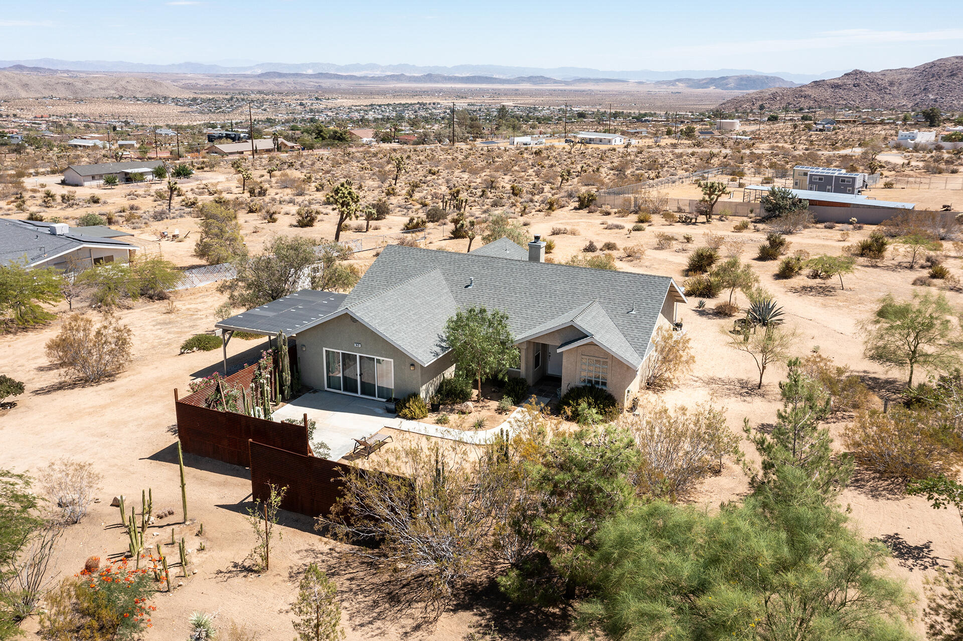 an aerial view of multiple house