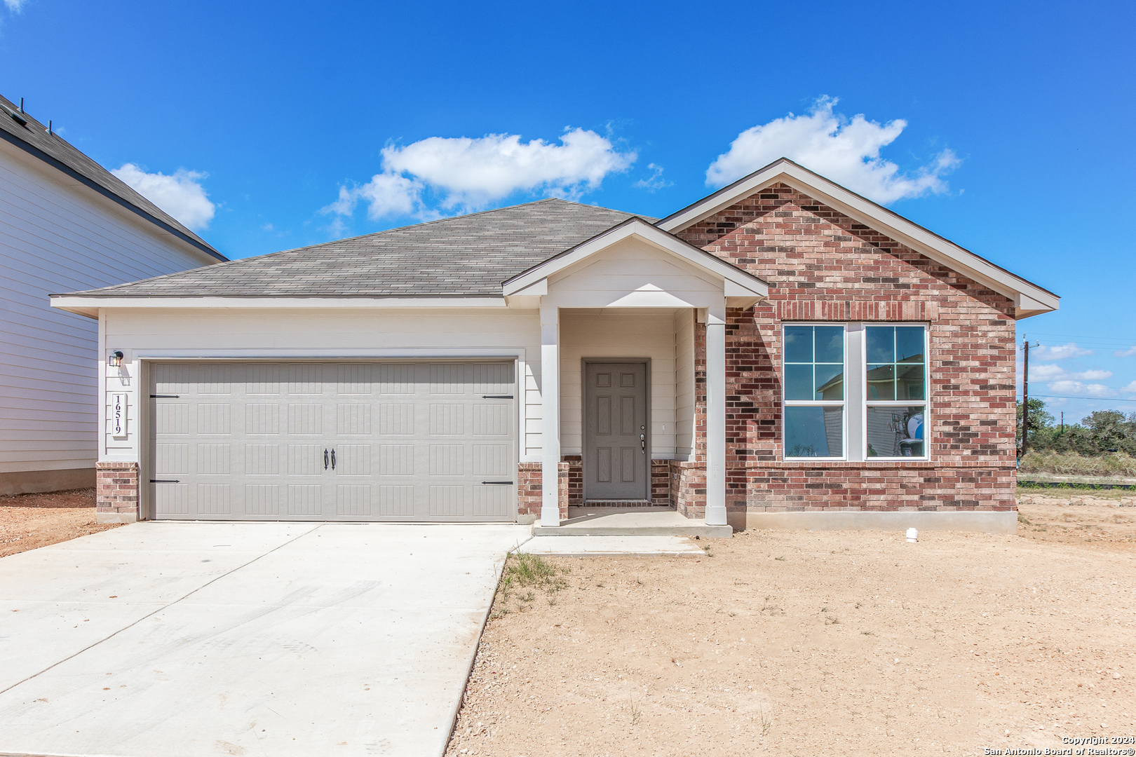 front view of a house with a outdoor space