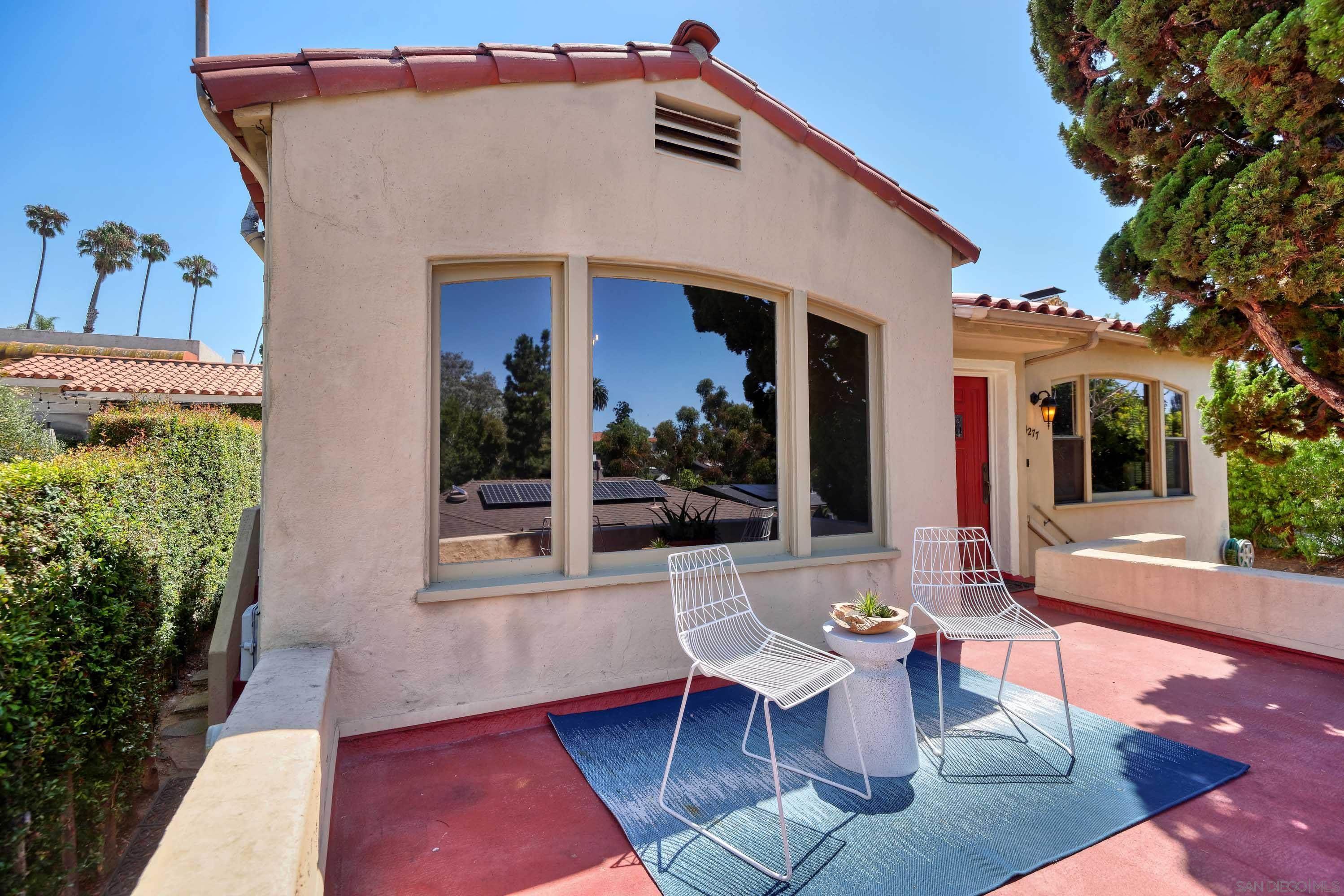 a view of a house with a patio