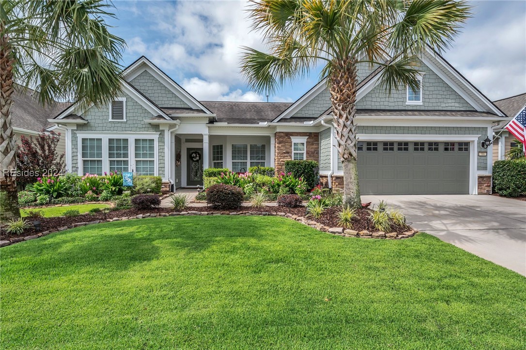 Front of Home with Gorgeous Landscaping