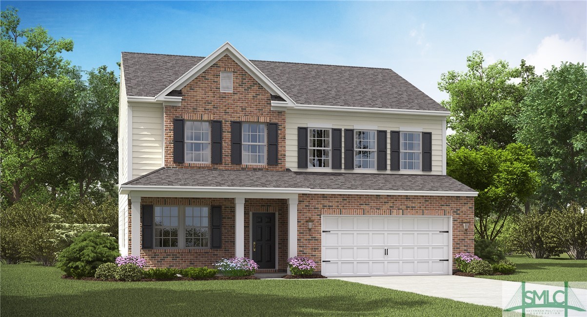 The Evans Front Elevation Photo. *Floor Plan Rende