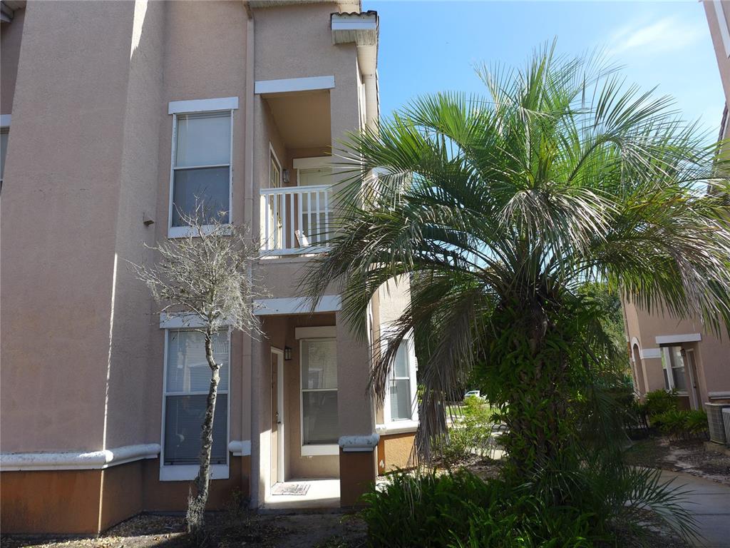 a front view of a house with balcony