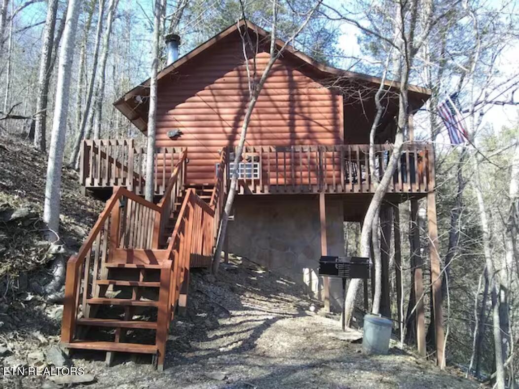 side of cabin