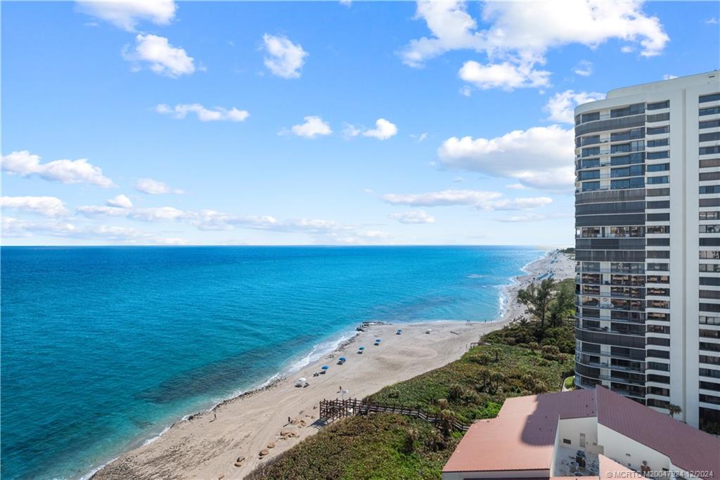 a view of beach and ocean