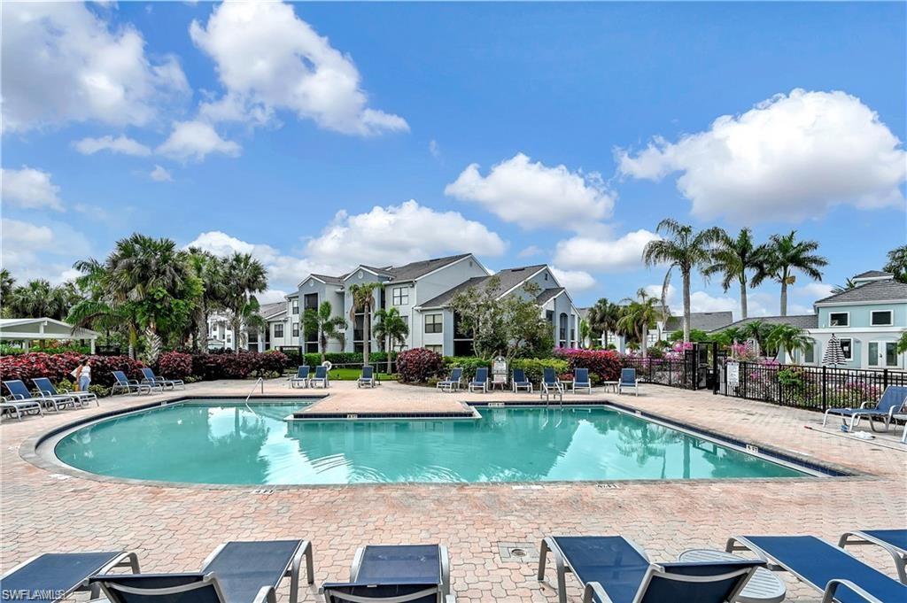 a view of a swimming pool and outdoor space