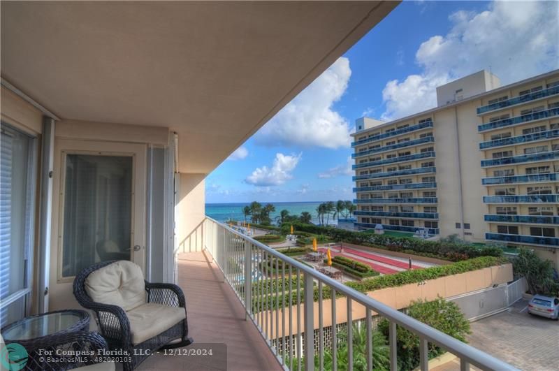 a view of balcony with couch