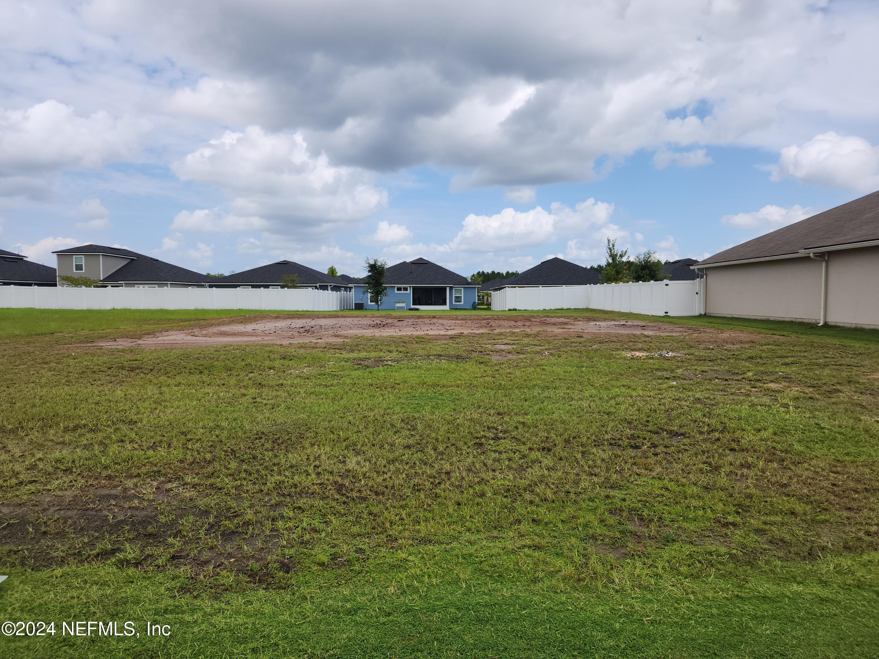 a view of an ocean from a yard