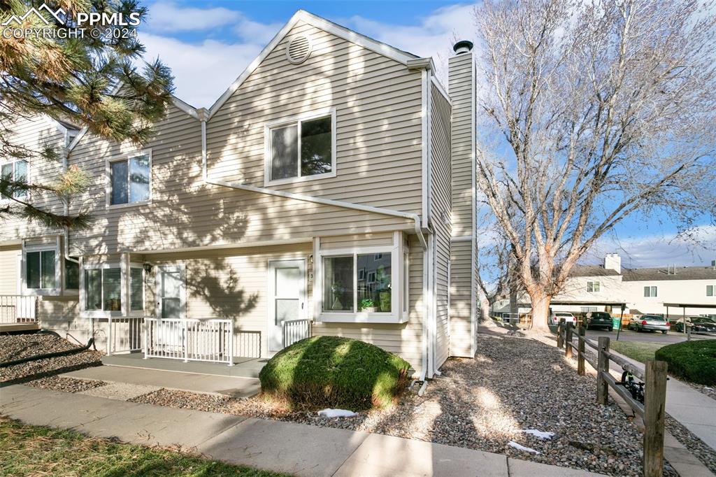 View of front of property with covered porch