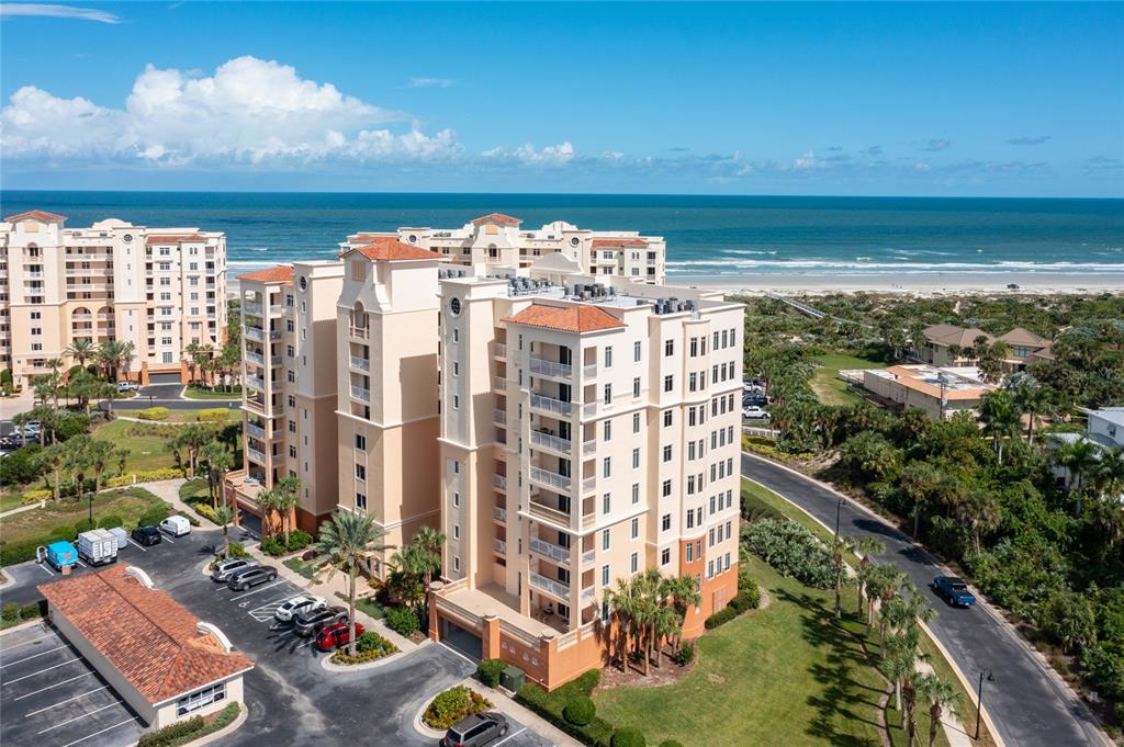 a view of building with an ocean view