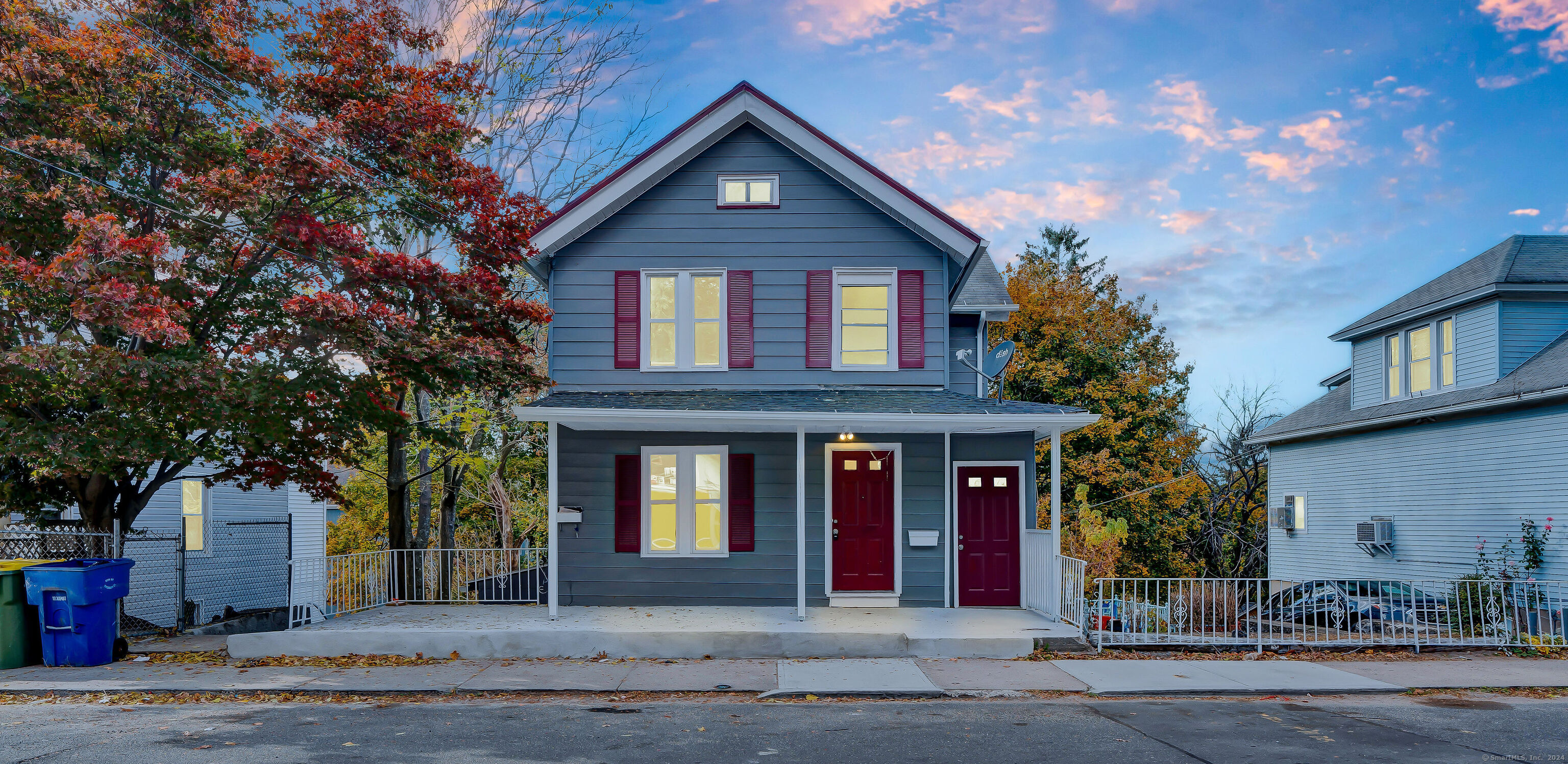 a front view of a house