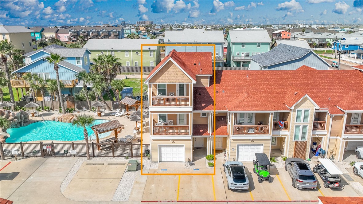 an aerial view of multiple houses