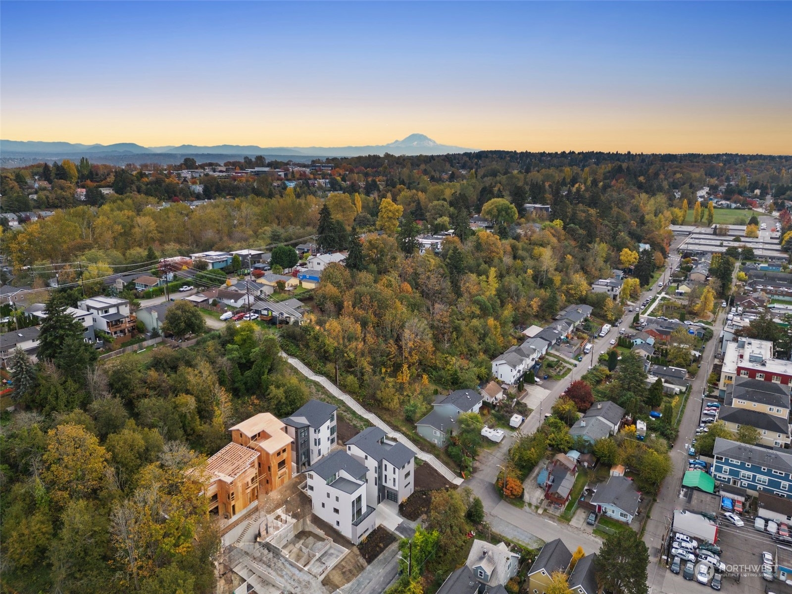 an aerial view of multiple house