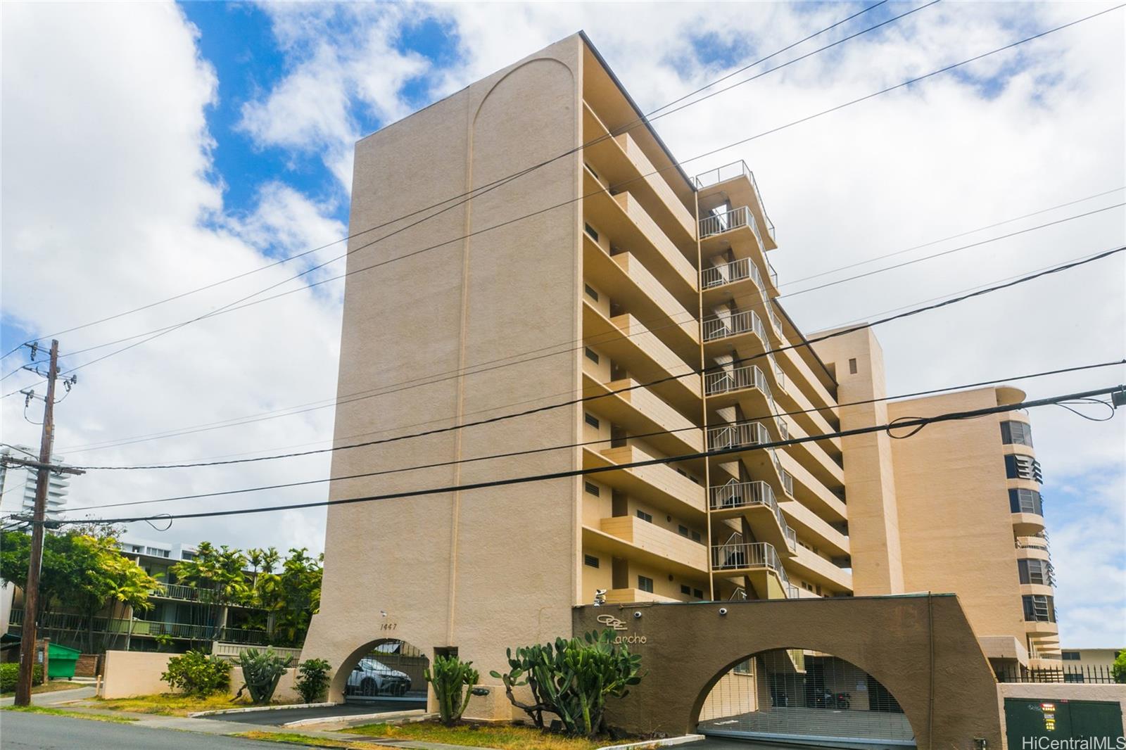 a front view of a building