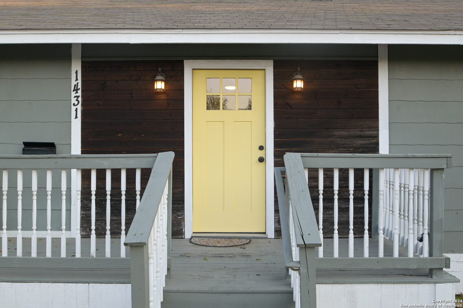 a view of front door of house