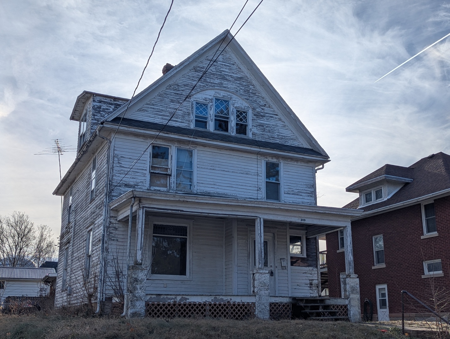 a front view of a house