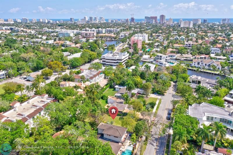 an aerial view of multiple house