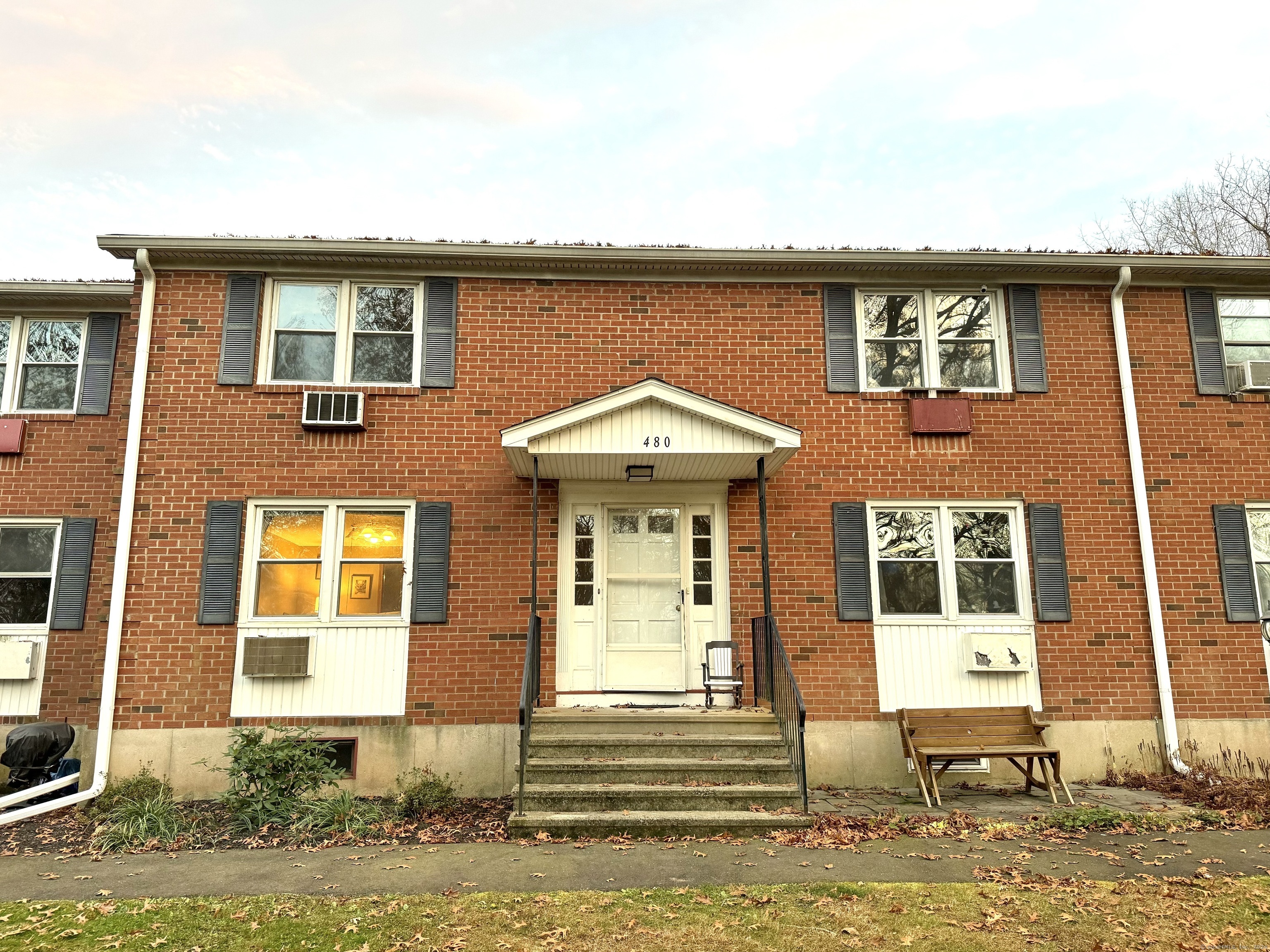 a front view of a house