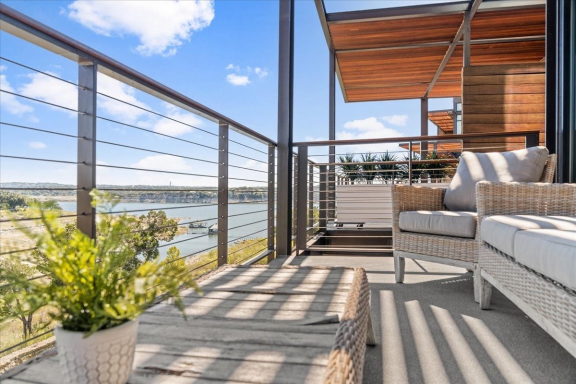 a view of balcony with couch