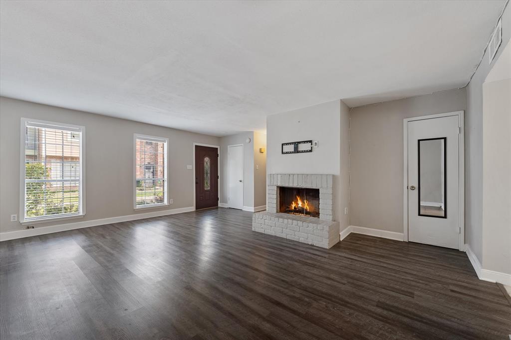 Living room with fireplace