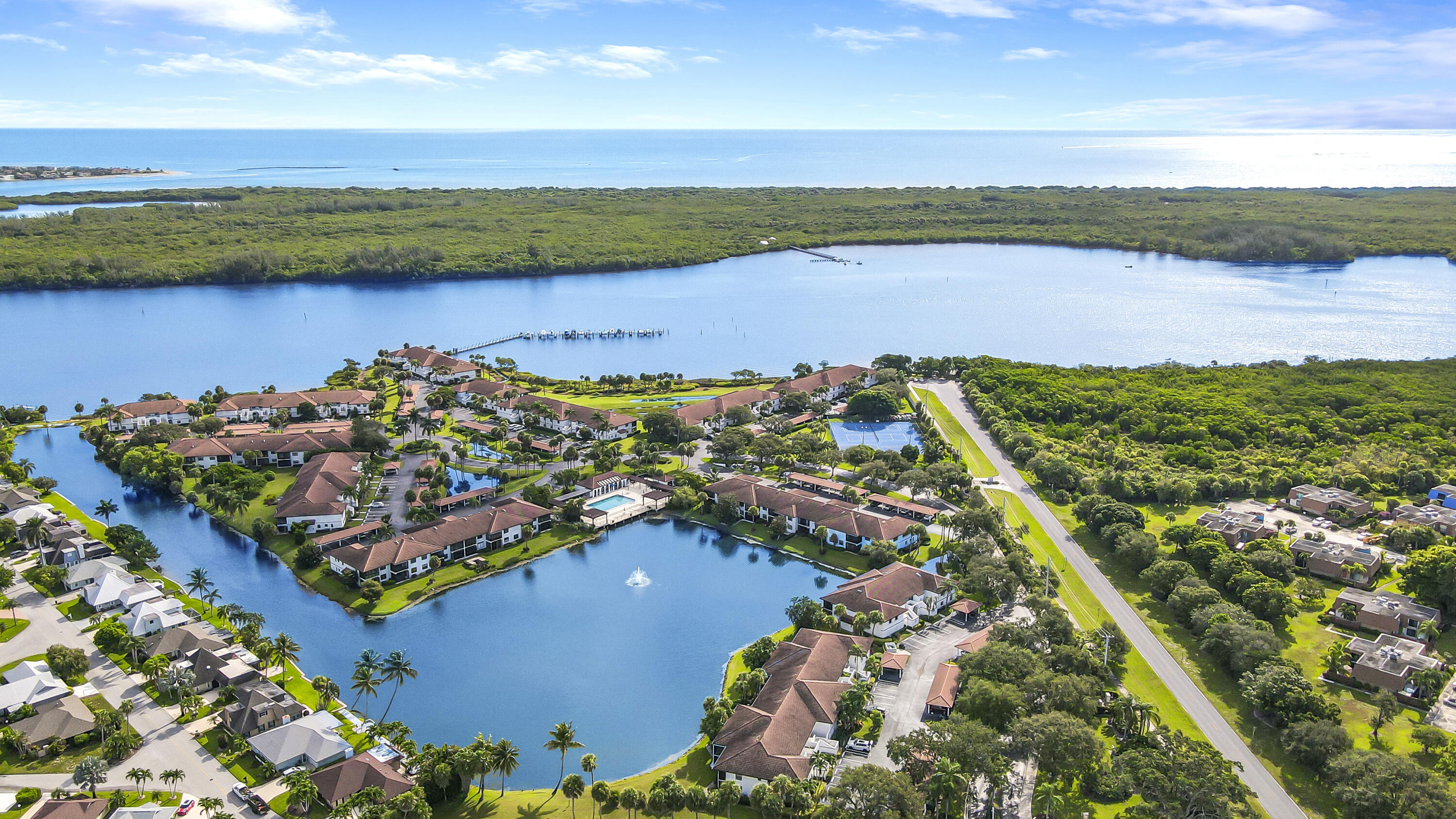 a view of a lake with a lake