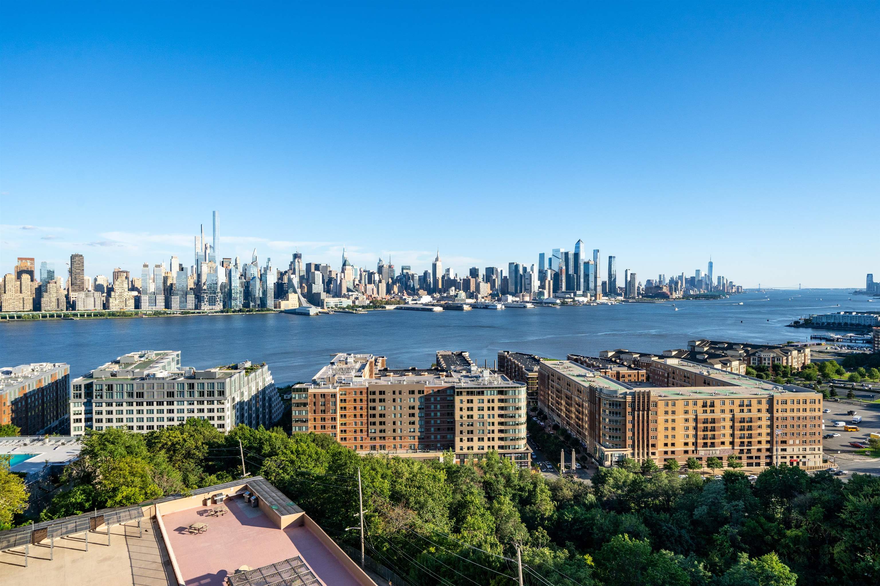 a view of a city with tall buildings