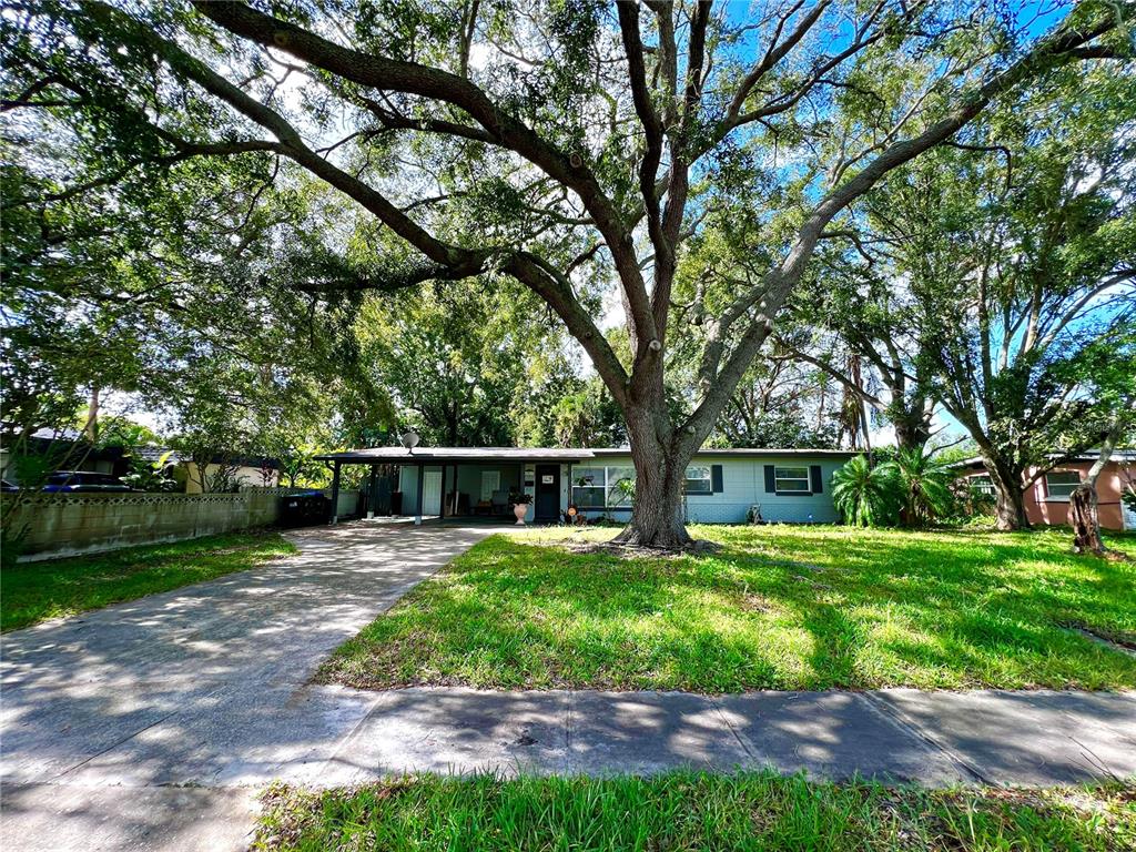 a view of a house with a yard