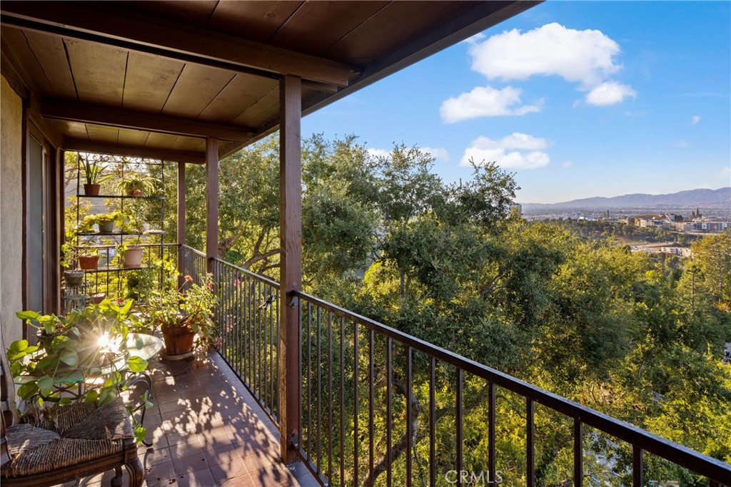 a view of a balcony