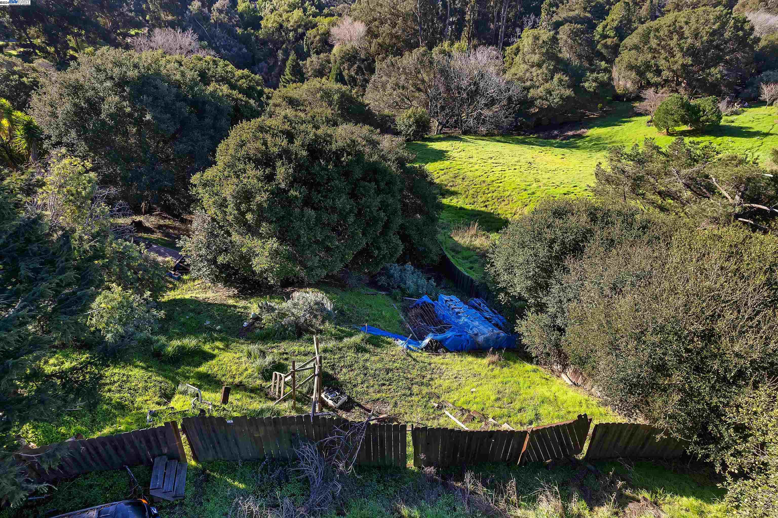 a view of a back yard of the house and green space