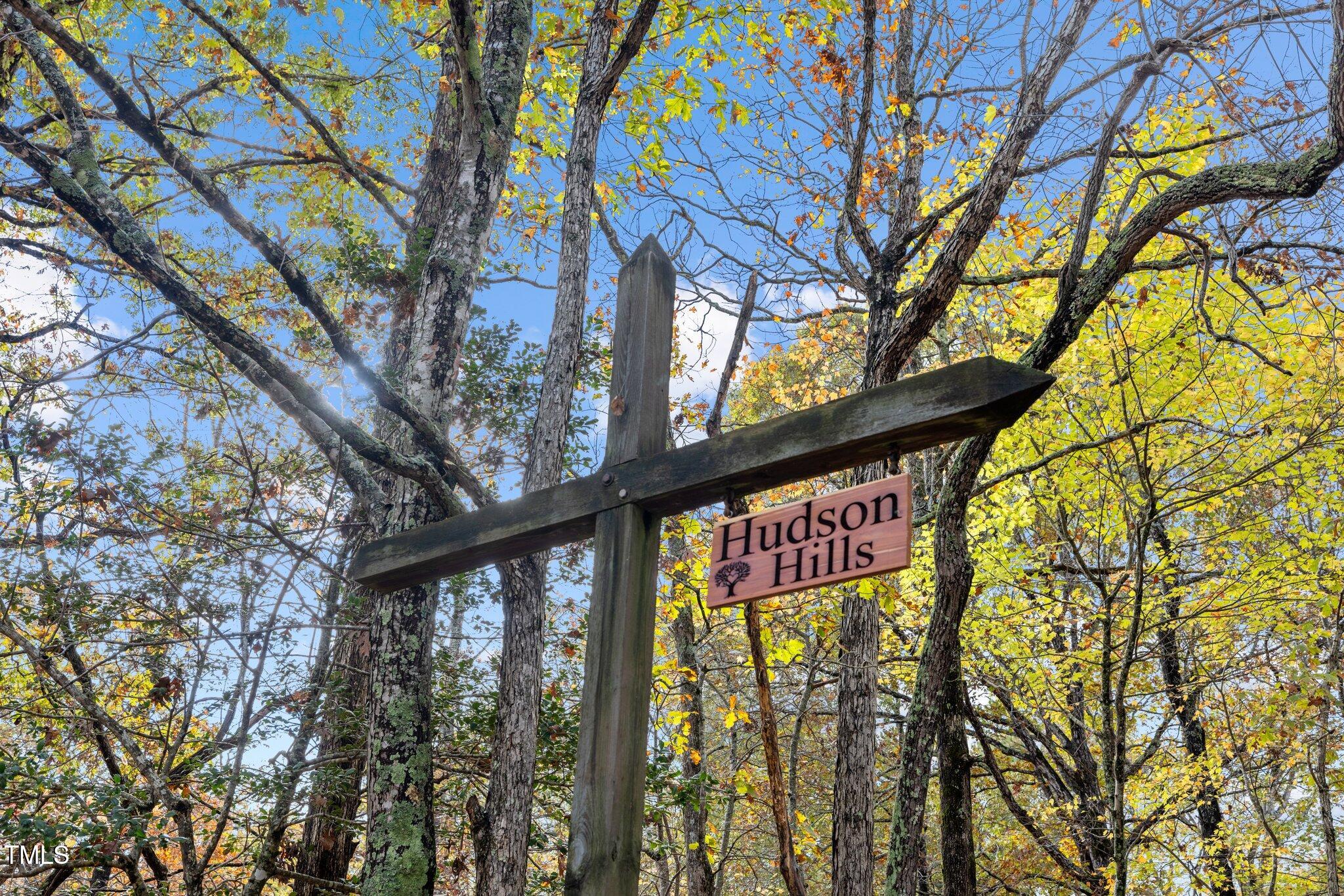 a sign on the tree