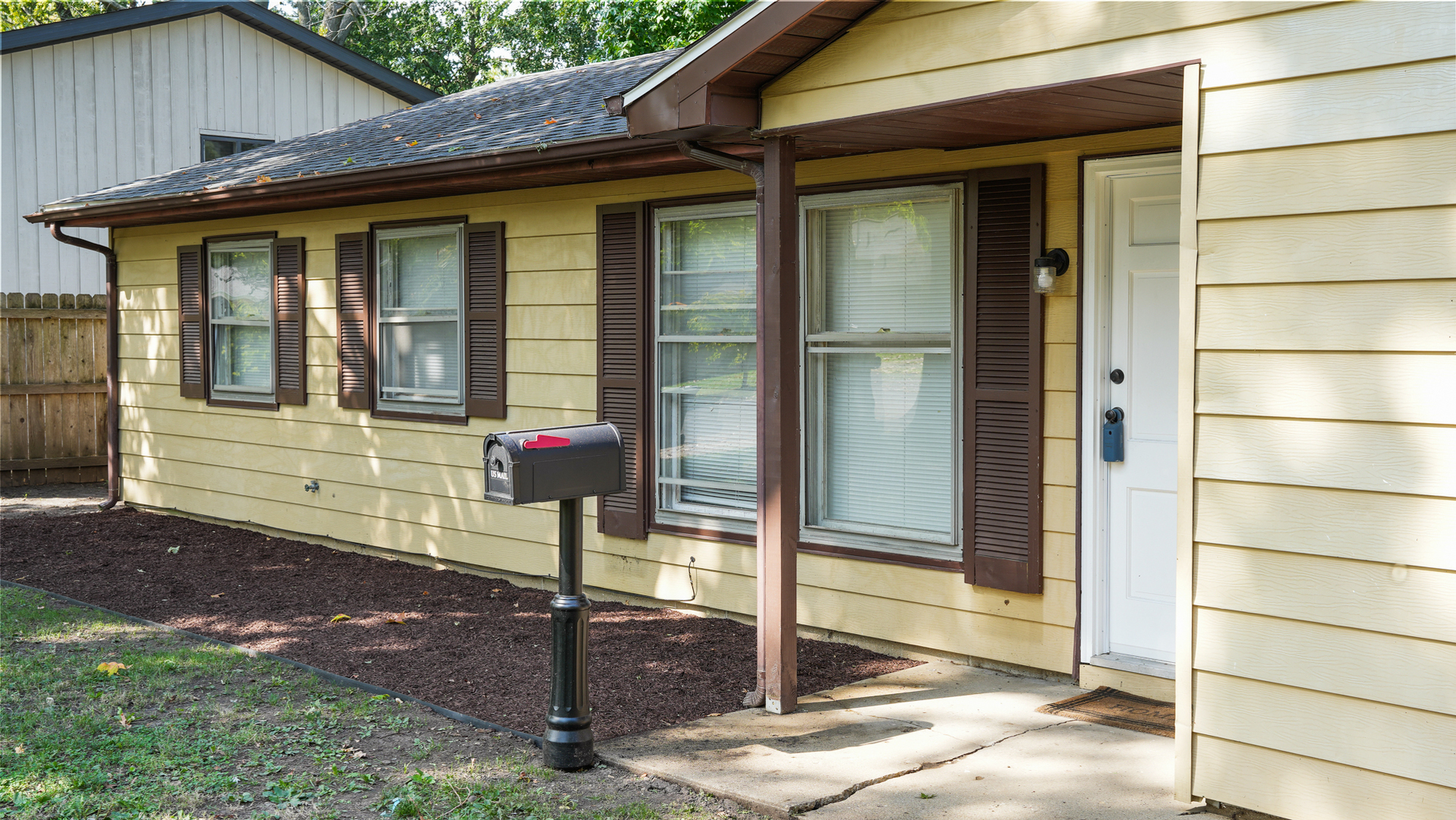 a front view of a house