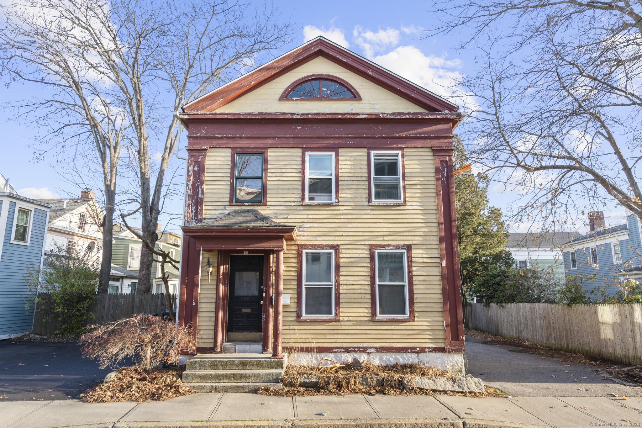 a front view of a house