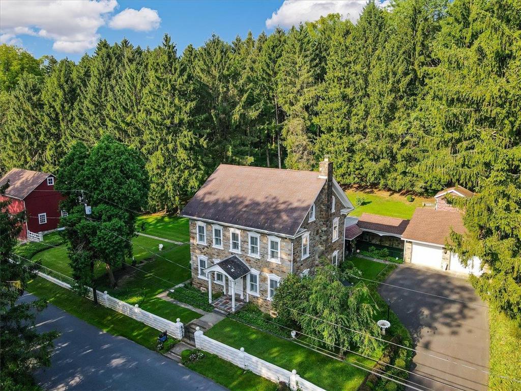 an aerial view of a house