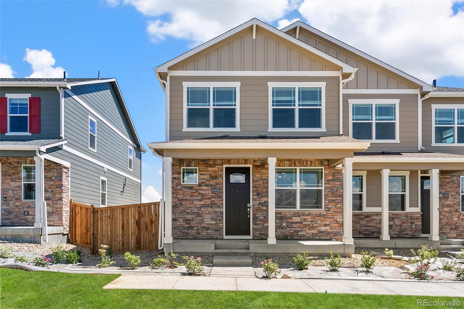 front front view of a house with a yard