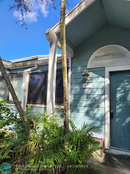 a view of a door of the house