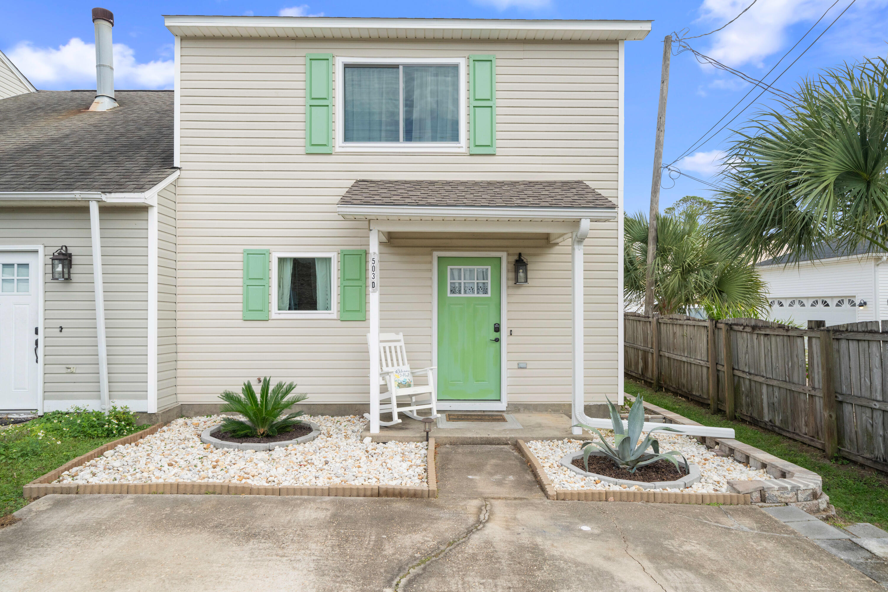 a view of a house with a patio