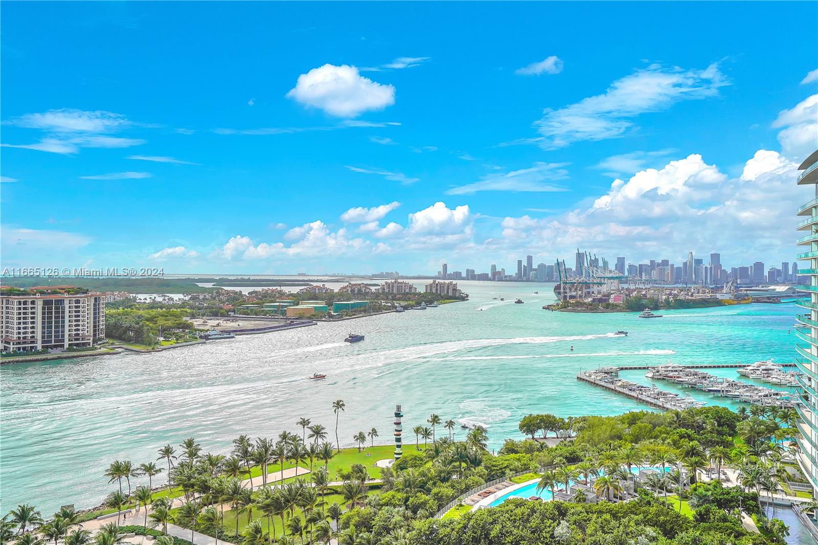 a view of an ocean and beach