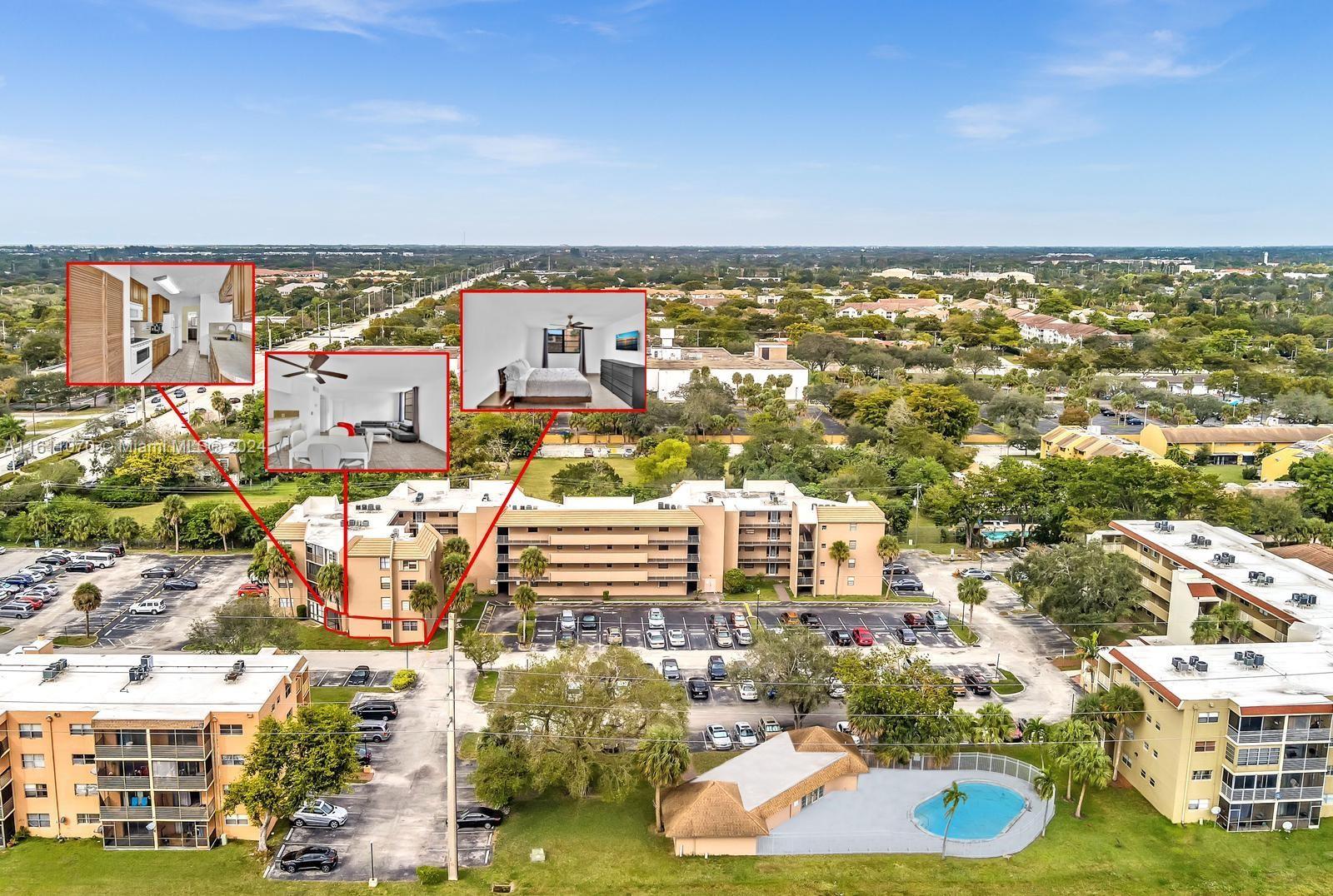 an aerial view of multiple house