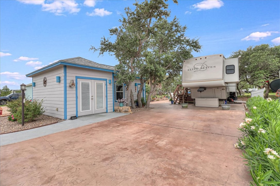 a view of a house with a patio