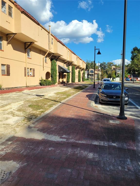 a view of a street with houses