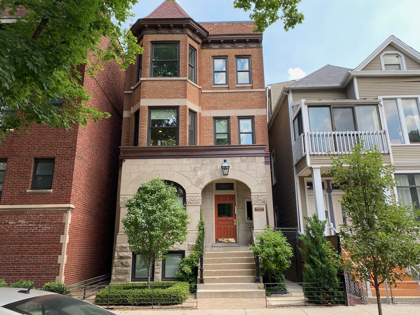 a front view of a house