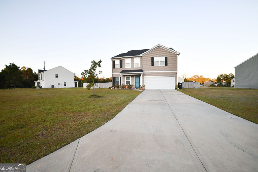 a house view with a garden space