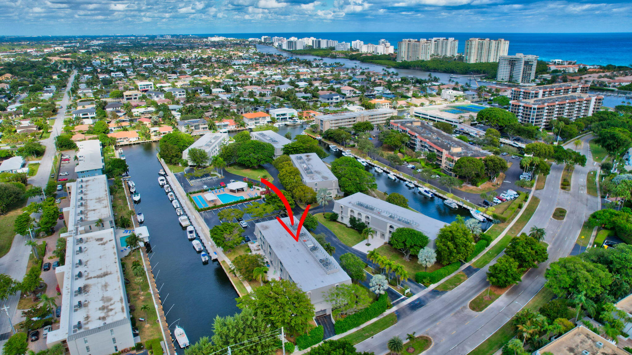 an aerial view of multiple house