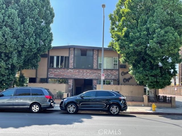 a car parked in front of a house