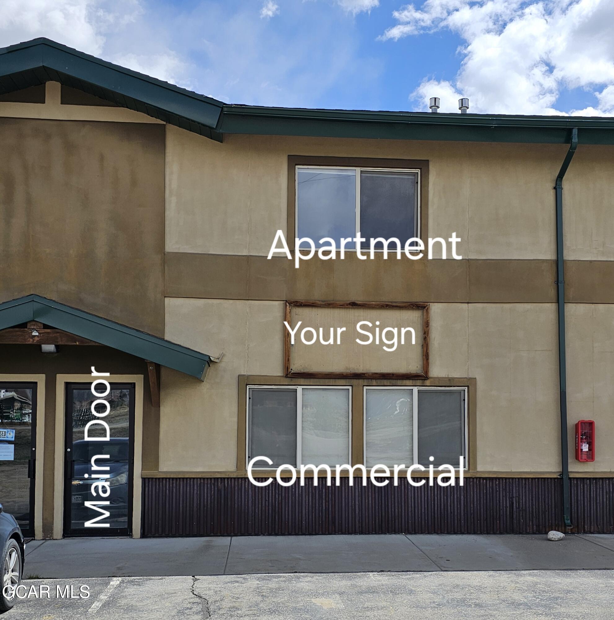 a front view of a building with entryway