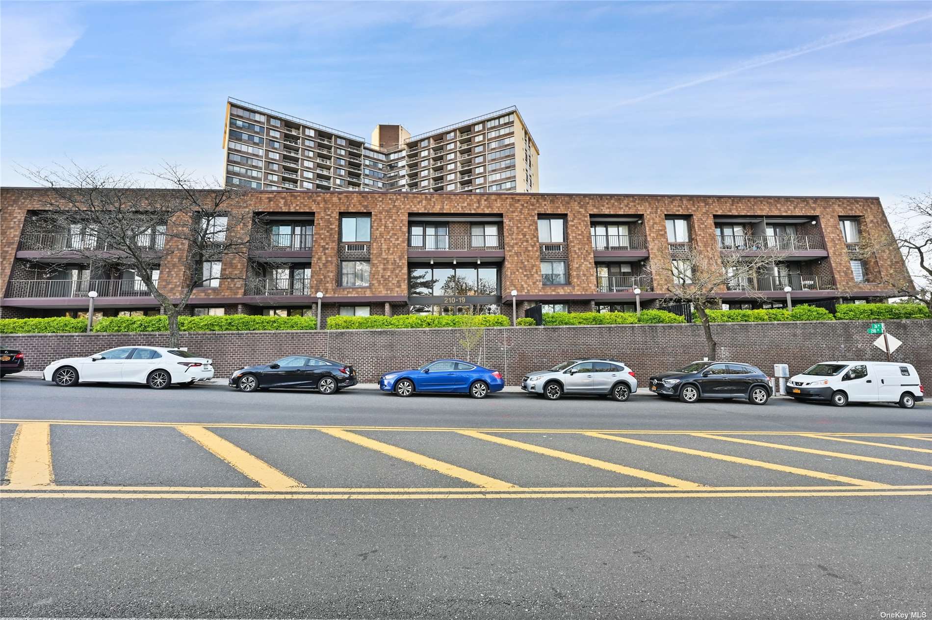 a view of a big yard next to a road